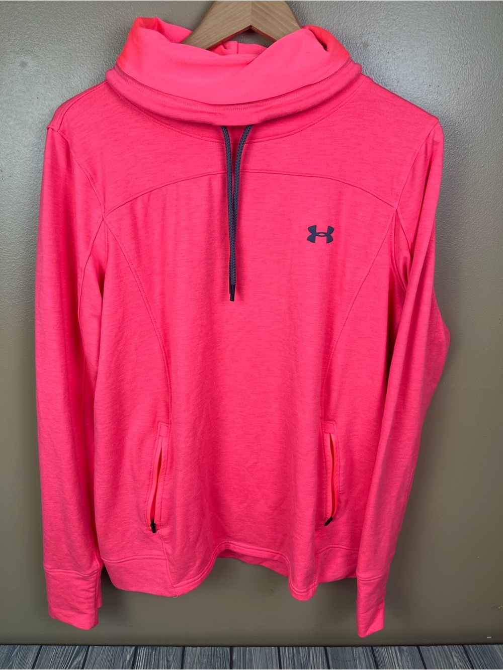 Under Armour Pink Pullover Sweatshirt Loose Fit Women's XL